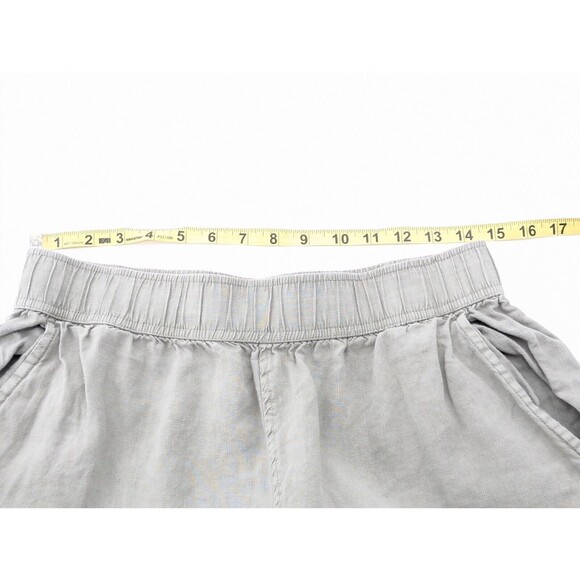 Tahari Essentials 100% Linen Sage Green Wide Leg High Rise Crop Pants Size Large - Picture 4 of 6